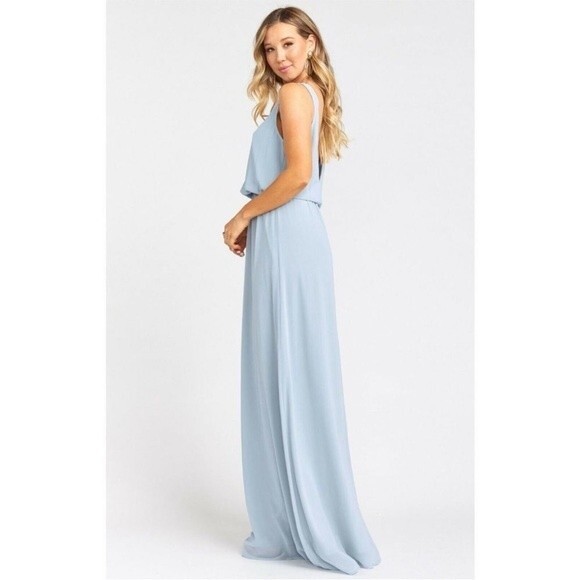 NWT Show Me Your Mumu Kendall Maxi Dress Silver Sage Crisp Size Medium - Picture 3 of 7